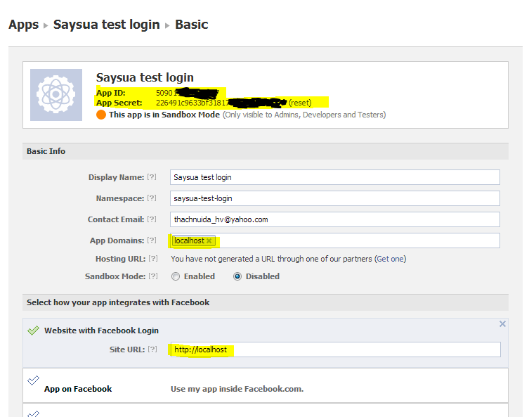 Dien thong tin fb app